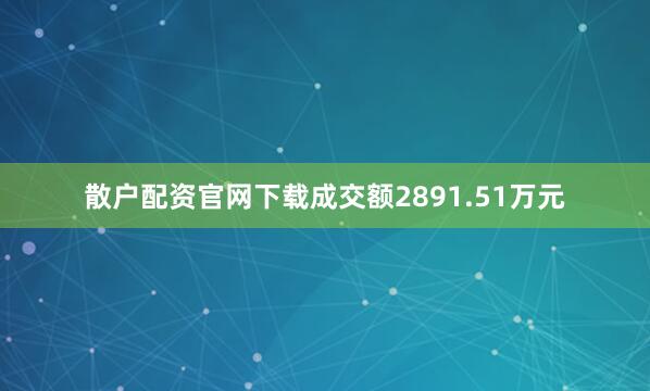 散户配资官网下载成交额2891.51万元