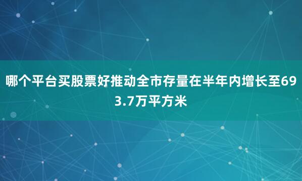哪个平台买股票好推动全市存量在半年内增长至693.7万平方米
