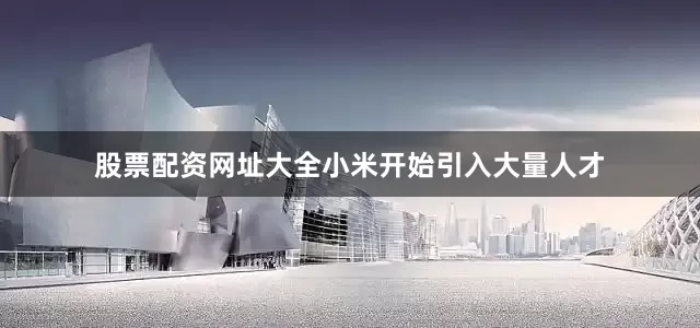 股票配资网址大全小米开始引入大量人才